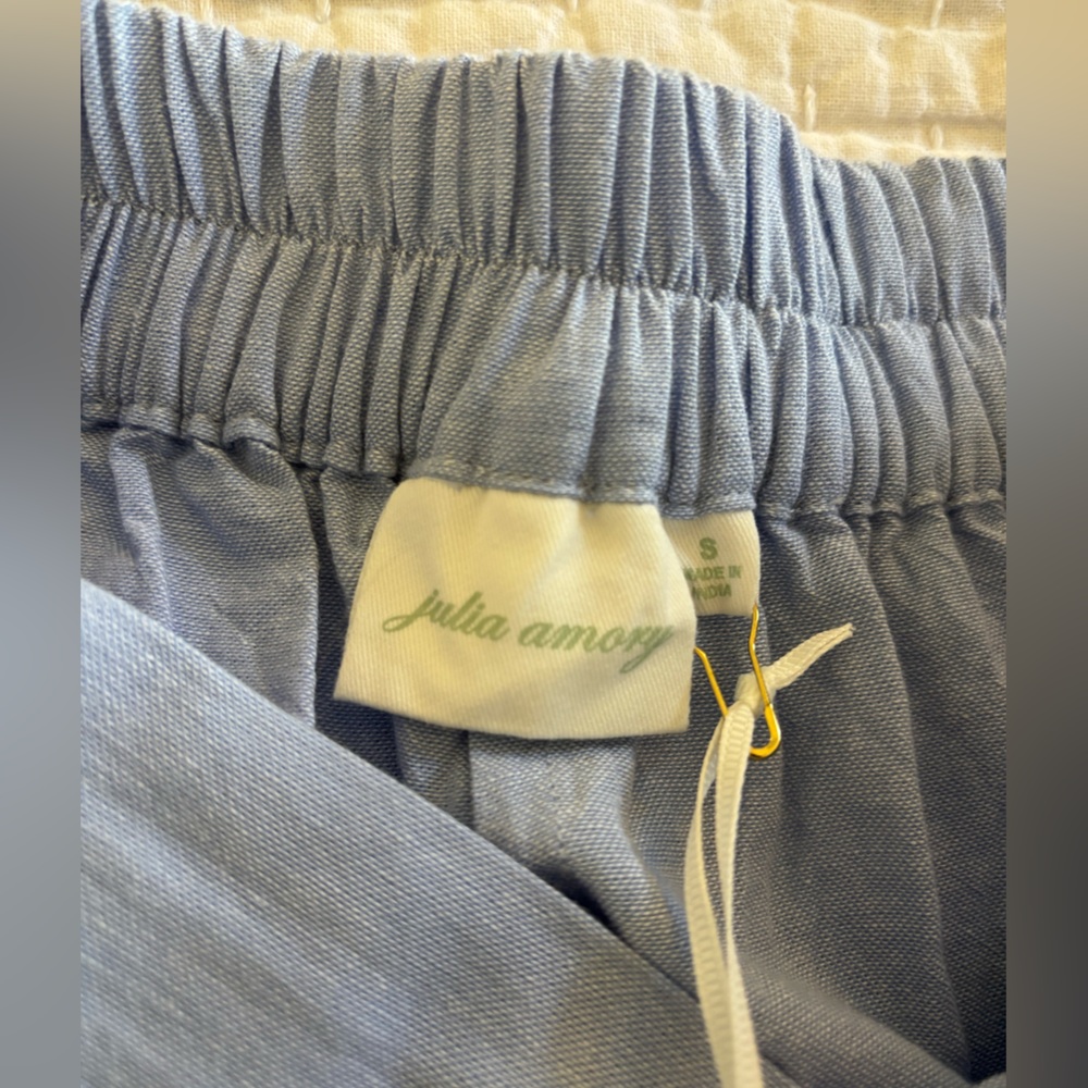 Julia Amory Blue Oxford Cabana Shorts Small New With Tags! - Picture 6 of 13